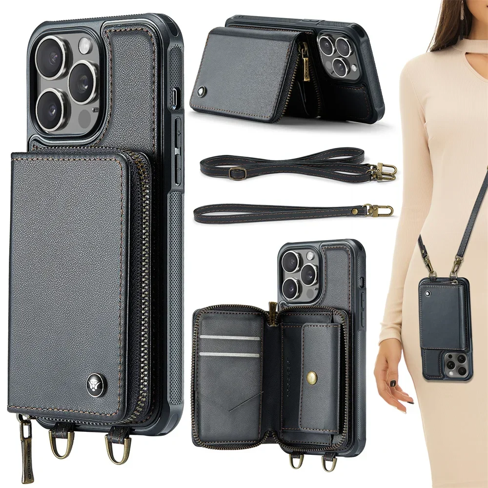Leather Folio Wallet Case - Wallet Case with Card Holder for