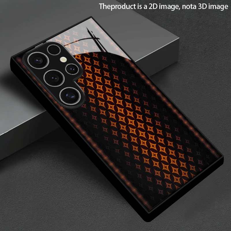 Phone Cases Orange - Orange geometric pattern 2D phone case,