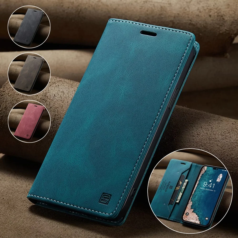 Leather Folio Wallet Case - Leather Cases for IPhone 16 15