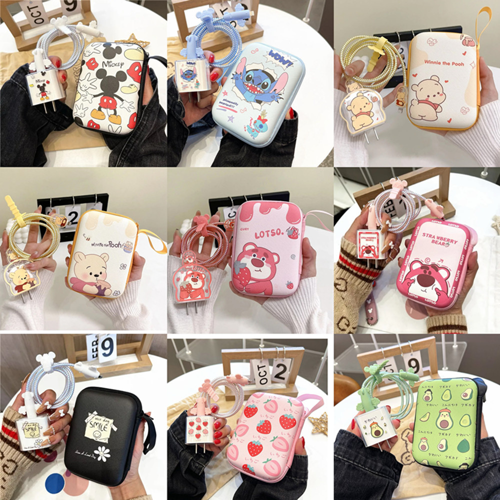 Phone Cases Rubber - Cartoon Cable Protector for iPhone /