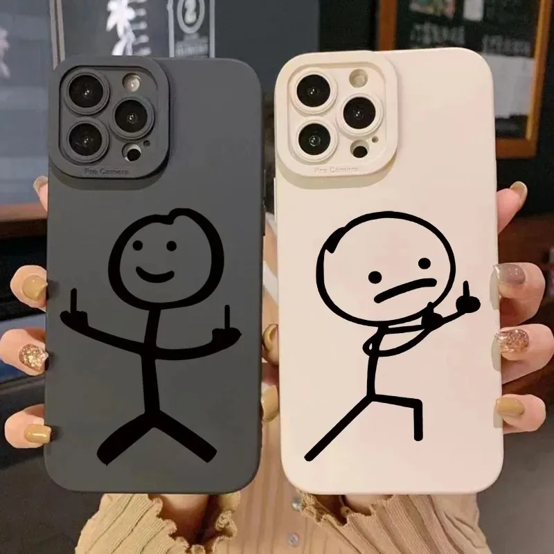 Phone Cases Xr Iphone - Cute Cartoon Matchman Matte Silicone Phone