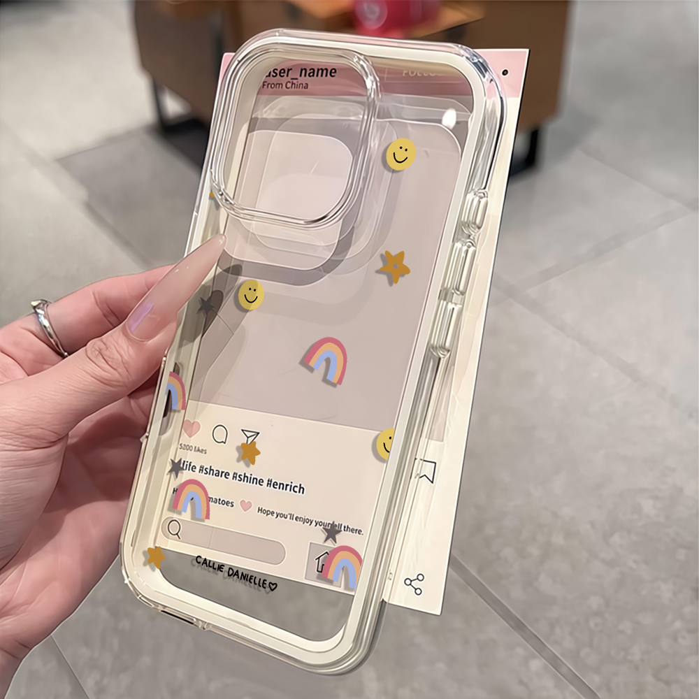 Phone Cases Xr Iphone - Cute Rainbow Clear Phone Case For