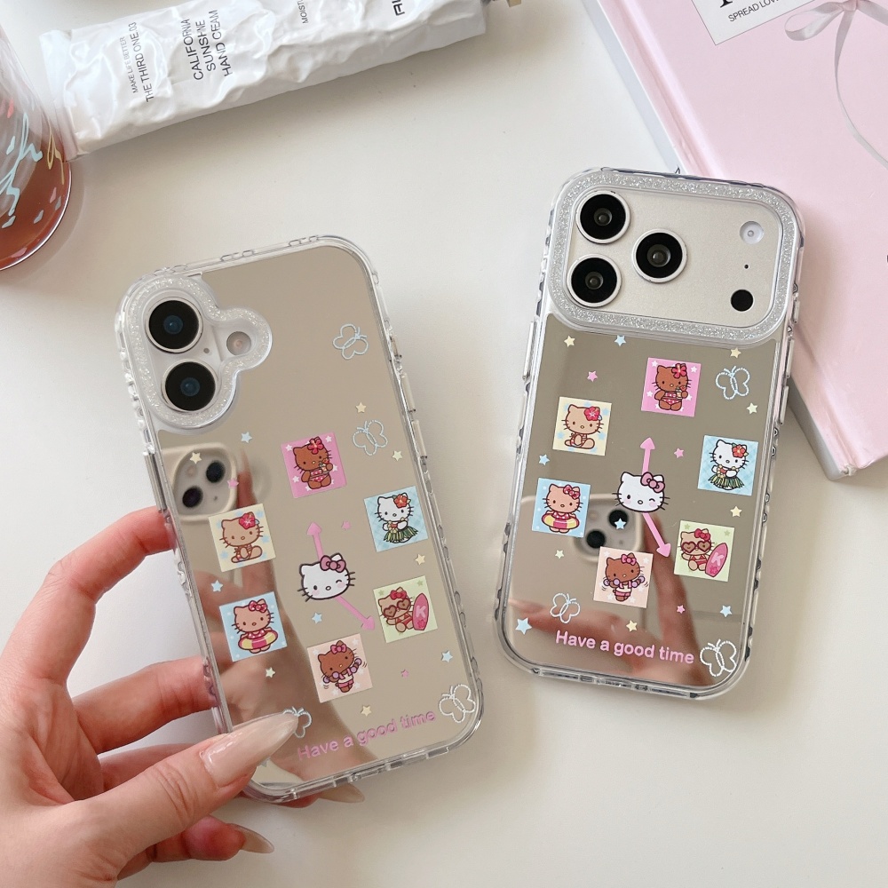 Phone Cases Cool Girl - Cute Grid Cartoon Sanrio Hello Kitty