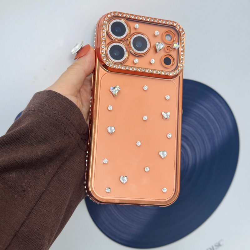 Phone Cases Orange - Handmade Jewelled Crystal Plated Orange Phone