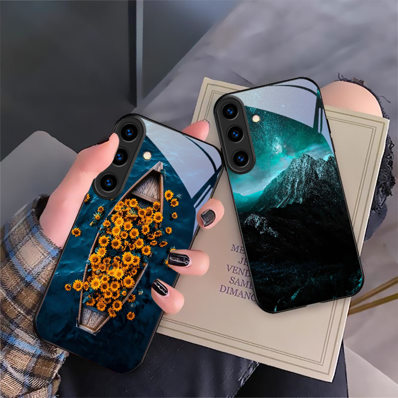 Phone Cases Orange - Warm orange halo tree For Samsung