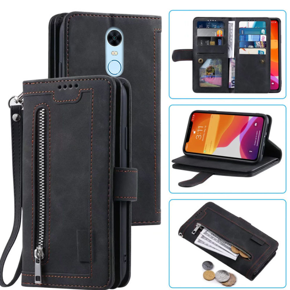Leather Folio Wallet Case - 9 Cards Wallet Case for Redmi