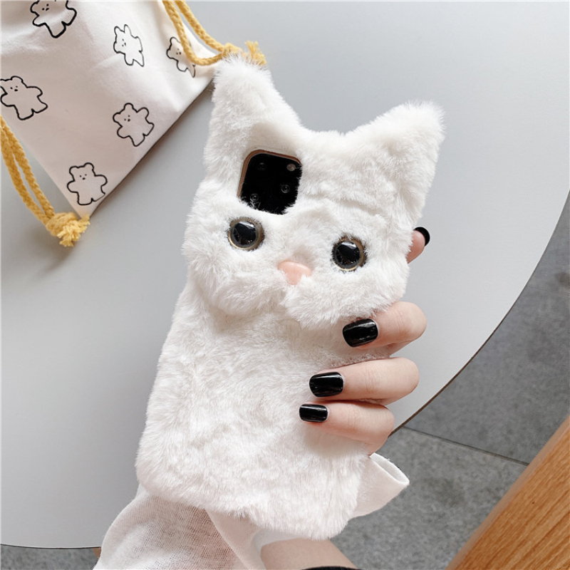 3D Cute Cartoon Cat Furry Plus - Phone Cases Iphone 11 ulasan dan harga
