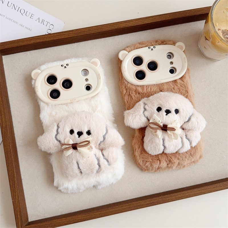 3D Cartoon Bowknot Puppy Warm  - Phone Cases Iphone 11 ulasan dan harga