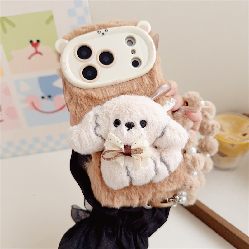 3D Cartoon Bowknot Puppy Warm  - Phone Cases Iphone 11 ulasan dan harga