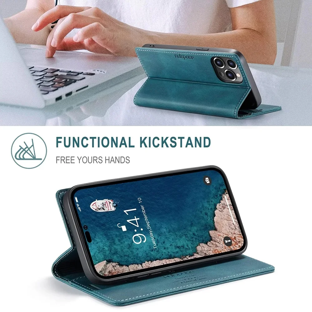 Leather Cases for IPhone 16 15 - Leather Folio Wallet Case ulasan dan harga