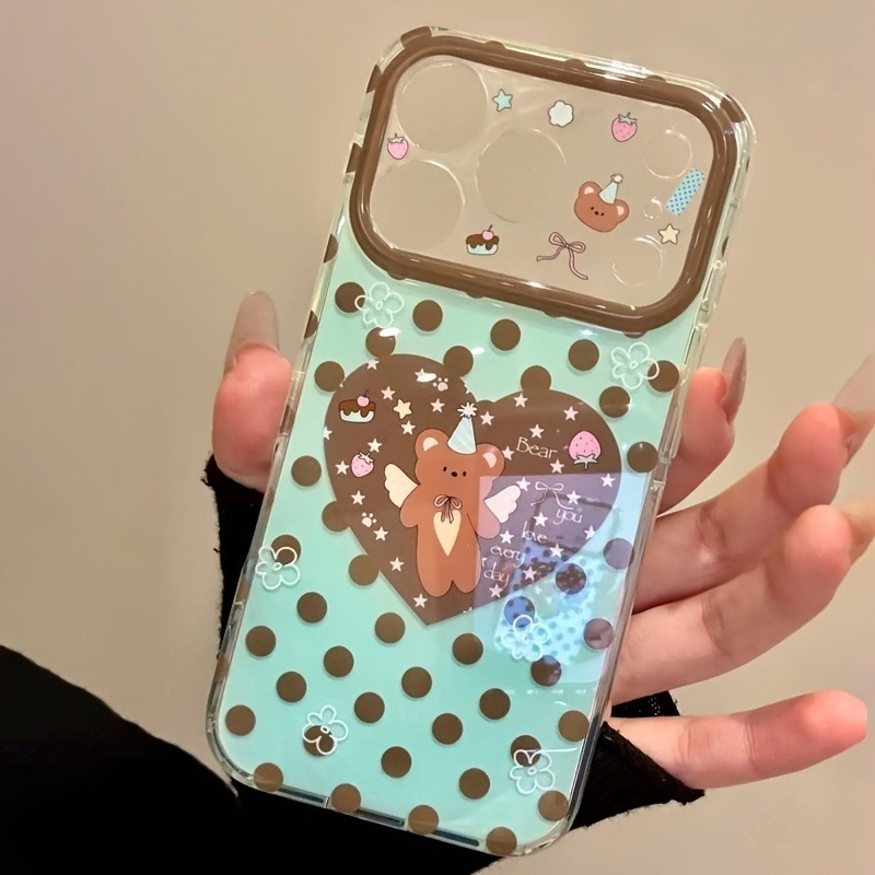 Brown Polka Dot Heart Bear Pat - Phone Cases Brown ulasan dan harga
