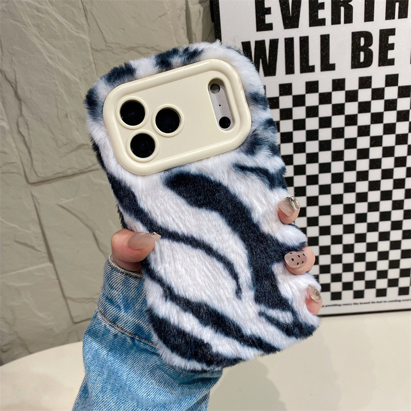 Luxury Zebra Pattern Fluffy Pl - Phone Cases Iphone 11 ulasan dan harga