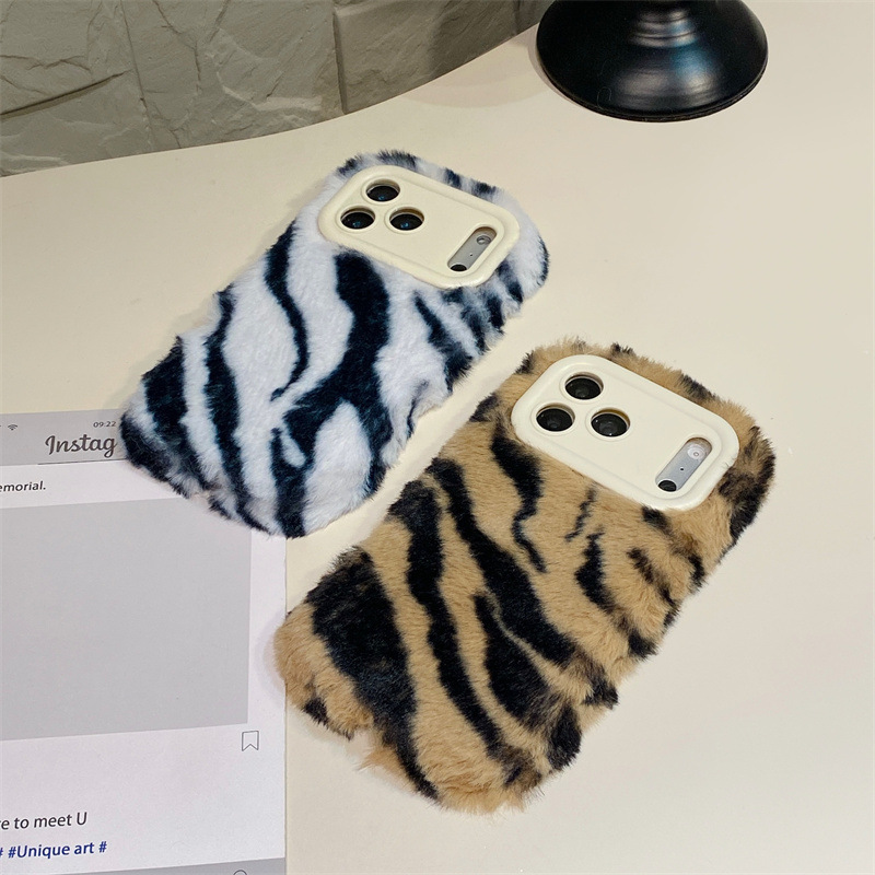 Luxury Zebra Pattern Fluffy Pl - Phone Cases Iphone 11 ulasan dan harga