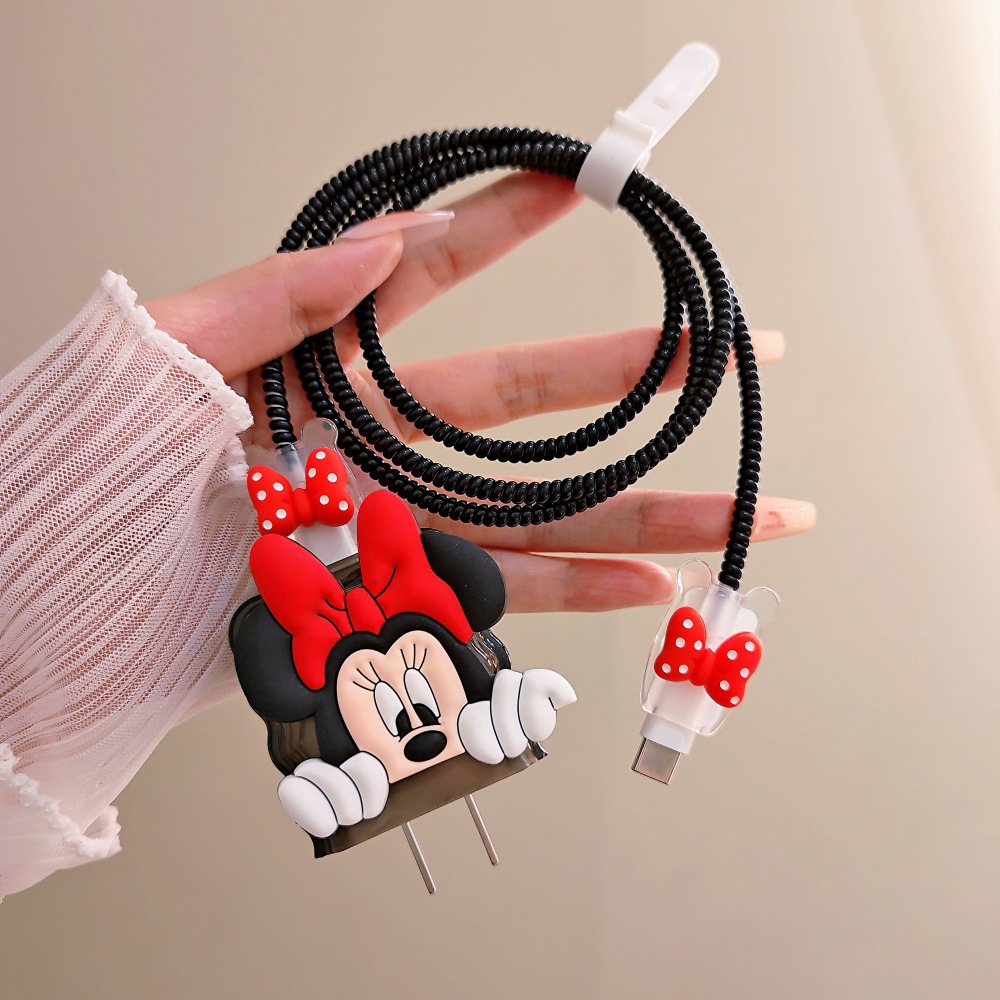 Cute Mickey Minnie Cable Prote - Phone Cases Rubber ulasan dan harga
