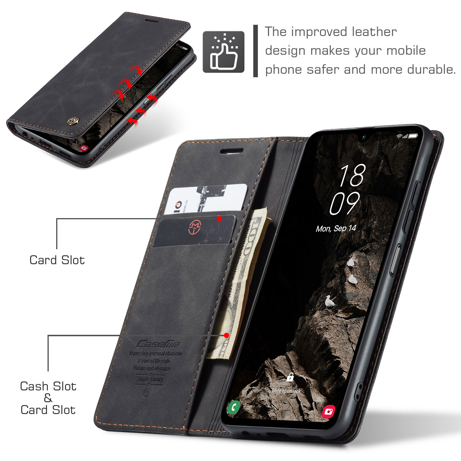 Flip Wallet Case for Samsung G - Leather Folio Wallet Case ulasan dan harga