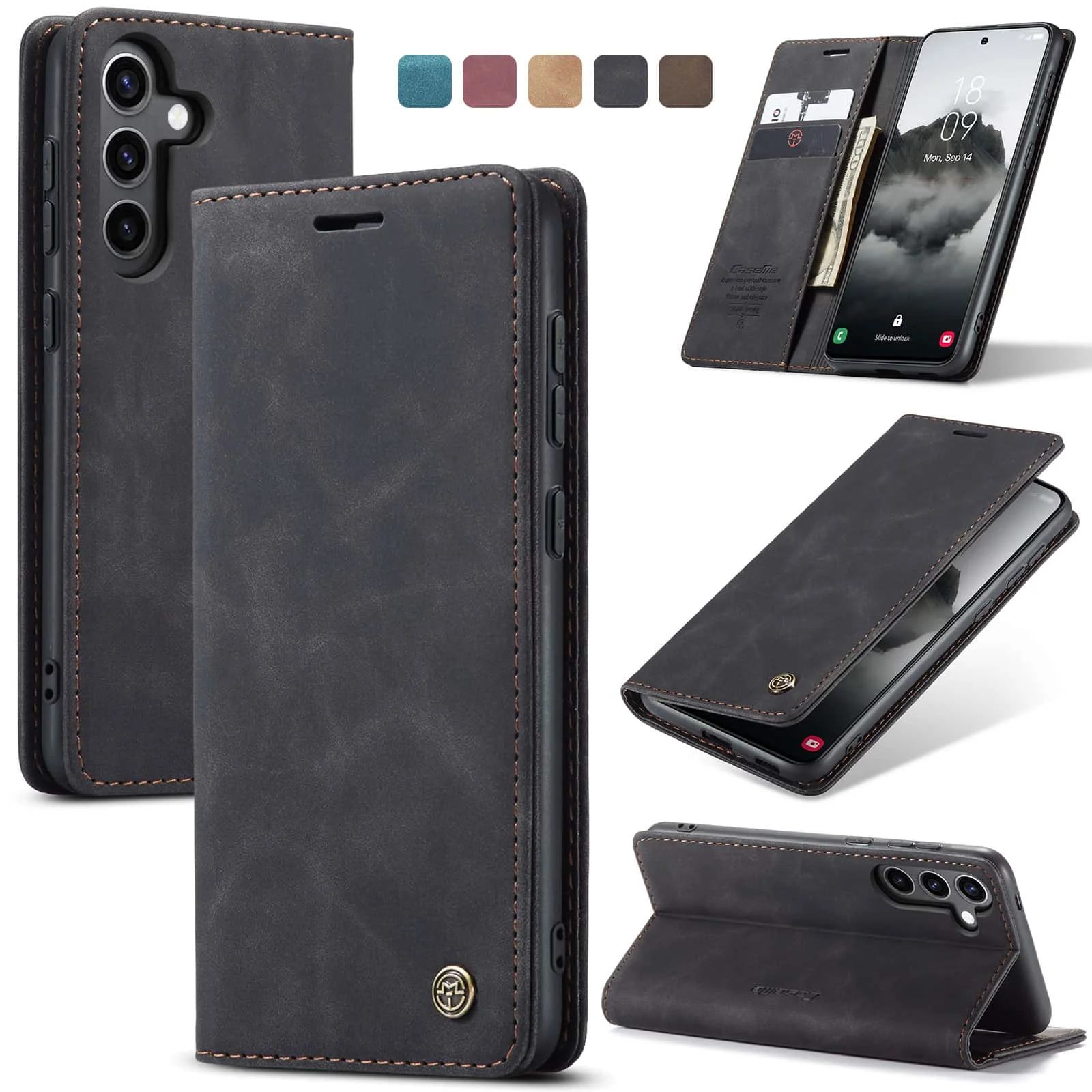 Retro Leather Flip Case For Sa - Leather Folio Wallet Case ulasan dan harga