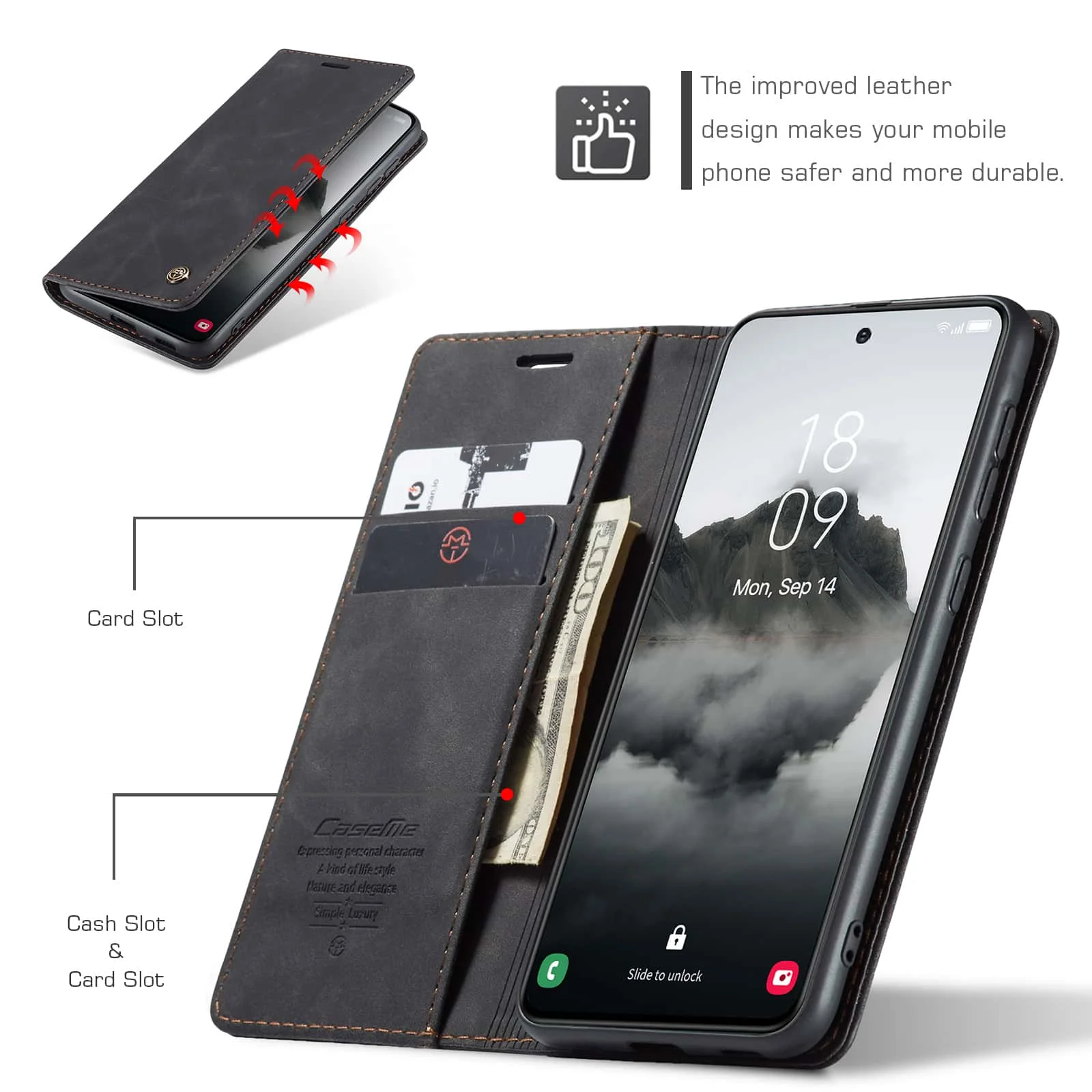 Retro Leather Flip Case For Sa - Leather Folio Wallet Case ulasan dan harga