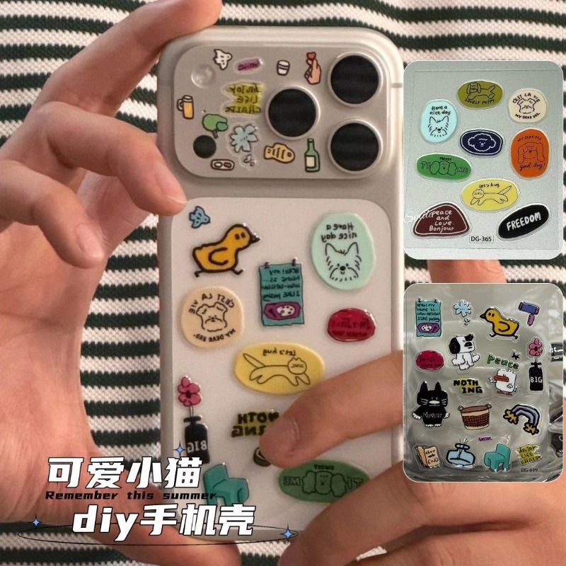 Cute Cartoon Cat Dog 3D Transp - Phone Cases Rubber ulasan dan harga