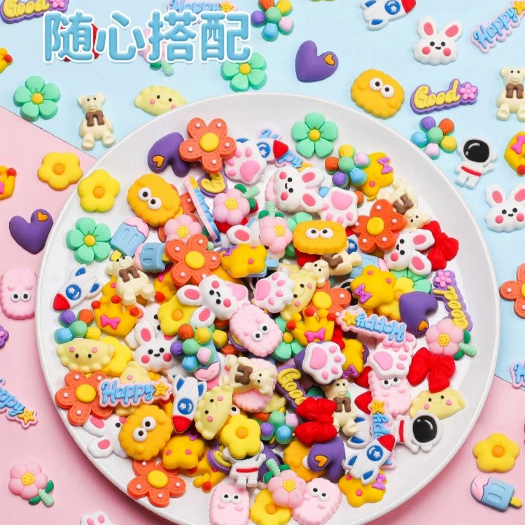 100pcs DIY Mixed Flower Animal - Phone Cases Rubber ulasan dan harga