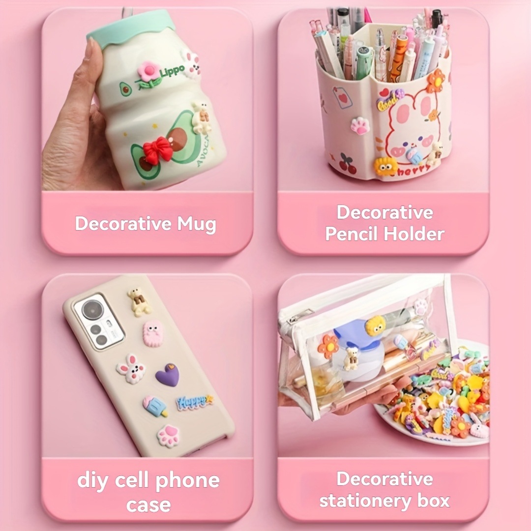 100pcs DIY Mixed Flower Animal - Phone Cases Rubber ulasan dan harga
