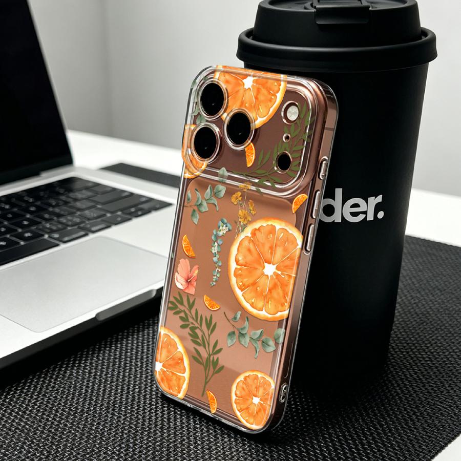 Orange Slice And Leaf Print So - Phone Cases Orange ulasan dan harga