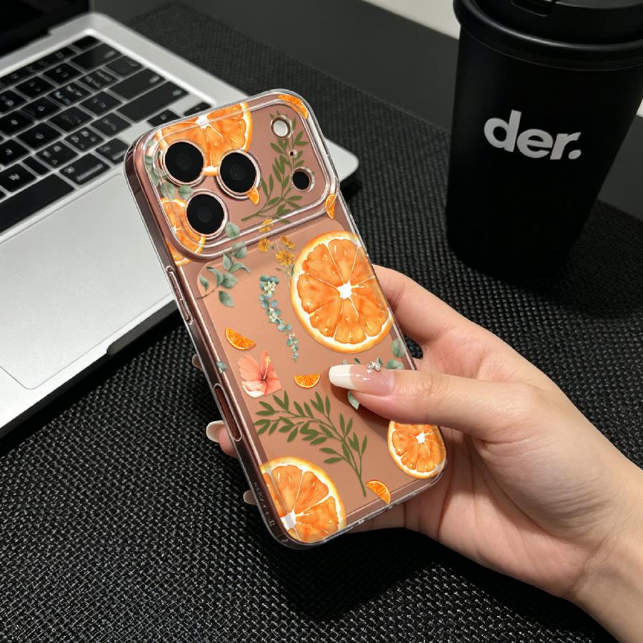 Orange Slice And Leaf Print So - Phone Cases Orange ulasan dan harga